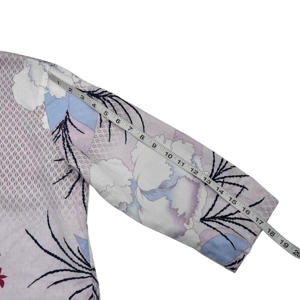 Vintage Linen Oriental Japanese Beach Vacation Outfit JPR Button Up Shirt Sz M - Picture 11 of 12